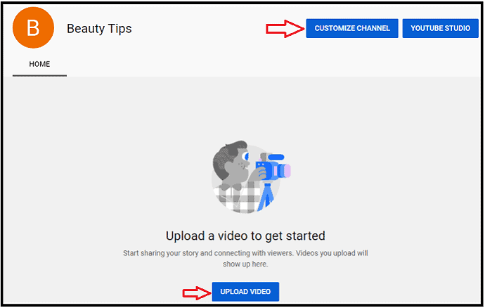 Customize and Upload options on-your-YouTube-Business-Channel