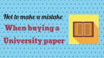 Buying a University Paper