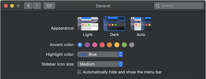 Enabling-Dark-mode-on-macOS Mojave 10.14 and higher devices