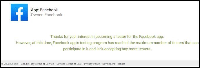 Facebook -beta- Android-app-testing-program-joining-request-webpage