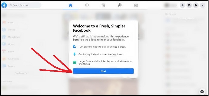 Welcome-Message-To-New-Facebook-Desktop-site