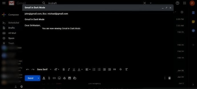 Gmail-Composing-an-email-in-dark-mode