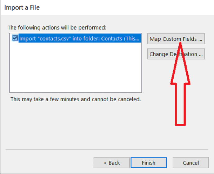 select Map custom fields to add or remove fields.