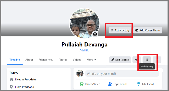 Activity Log-option-in-New Facebook-Profile-Page