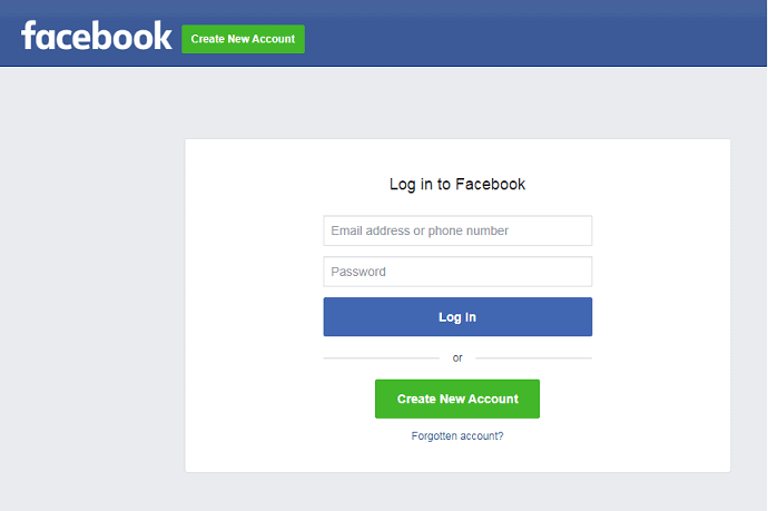 Facebook-login-page