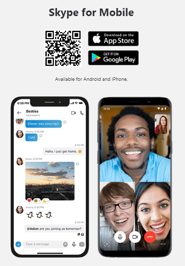 Skype Mobile App-download-page-for-Android-and-iOS-devices