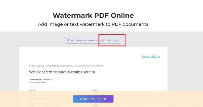 select Add image to upload image as a watermark.