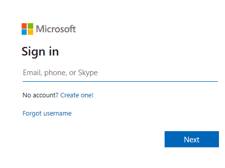 Sign in or Sign up for Microsoft account