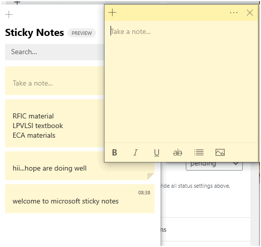 sticky notes