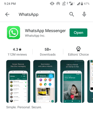 Install the whatsapp