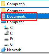 Select the documents option