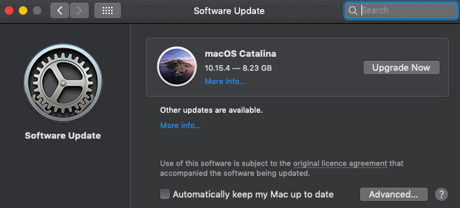 software update-setup a new mac