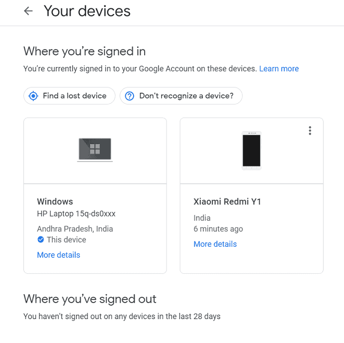 Connecting devices with your google account.