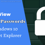 View saved passwords on Windows 10 Internet Explorer