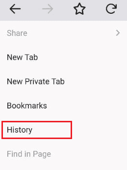 click on history