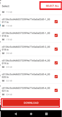 select all and then click on the download option