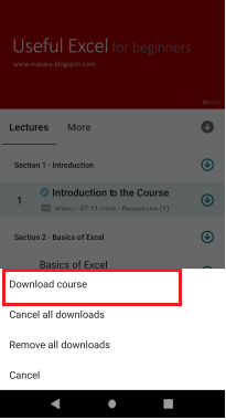 click on download course option