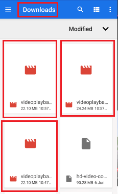 downloaded videos 