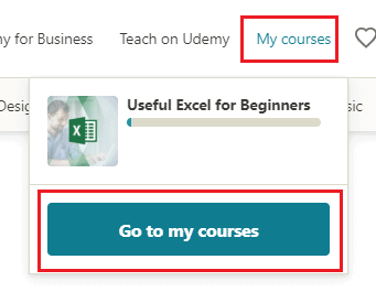 my courses option