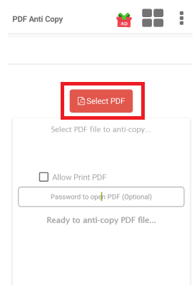 Select pdf option