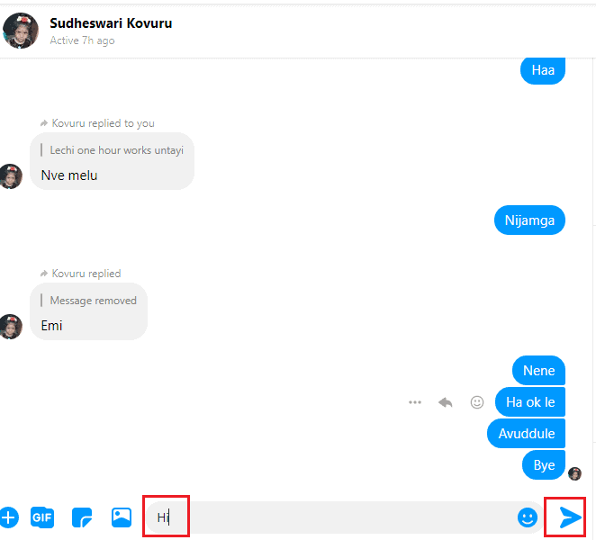 messages not visible in the messenger