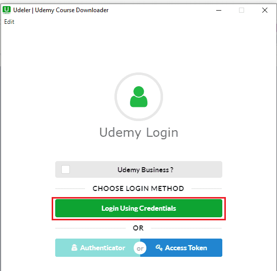 Login Using credentials 
