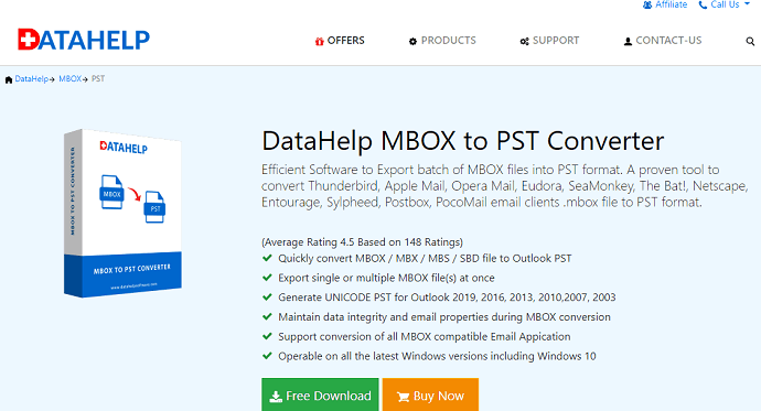 Datahelp MBOX to PST Converter
