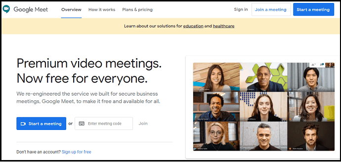 Google-Meet-Official-Website-Page