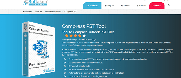 Softaken PST compress Tool.