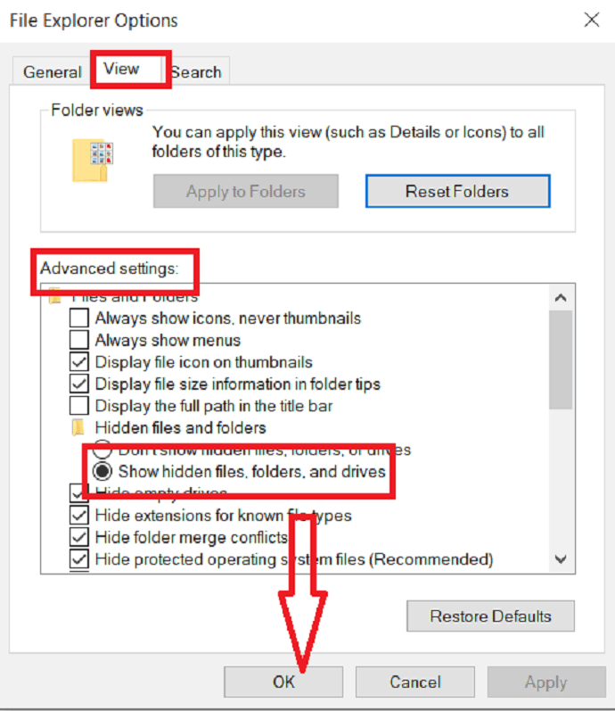 enable show hidden files option.