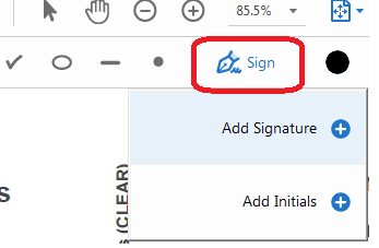 Sign options in Adobe Acrobat