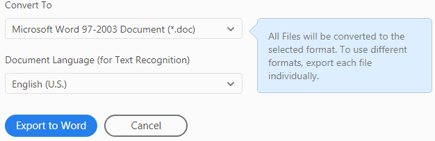 Conversion in Acrobat Reader