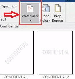 Watermark option in MS Office