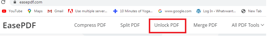 Unlock PDF option in EasePDF
