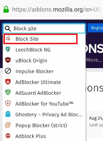 search for block site