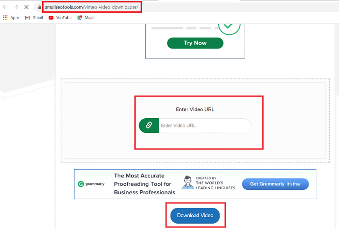 Paste the URL and select download option.