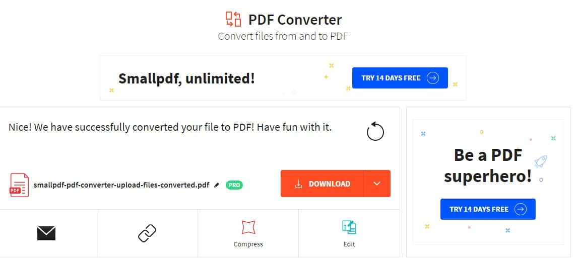 Download image to pdf converted file