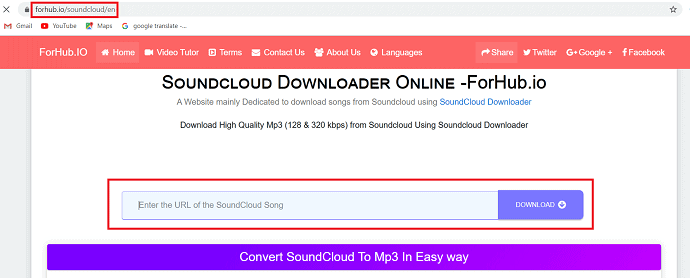 ForHub-SoundCloud downloader online.