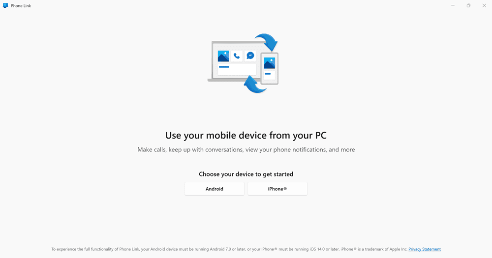 Microsoft Phone Link app