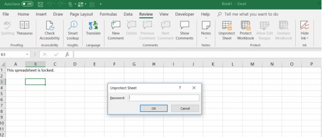 Unprotect Excel sheet