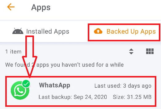 app under backup apps