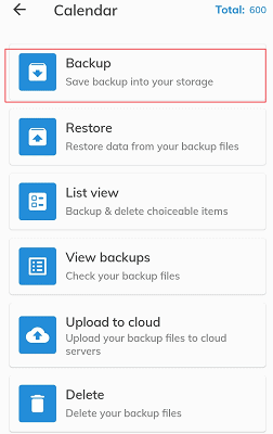 backup option