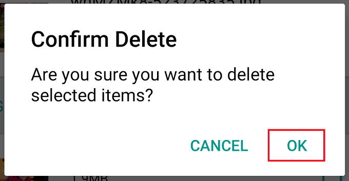 confirm delete