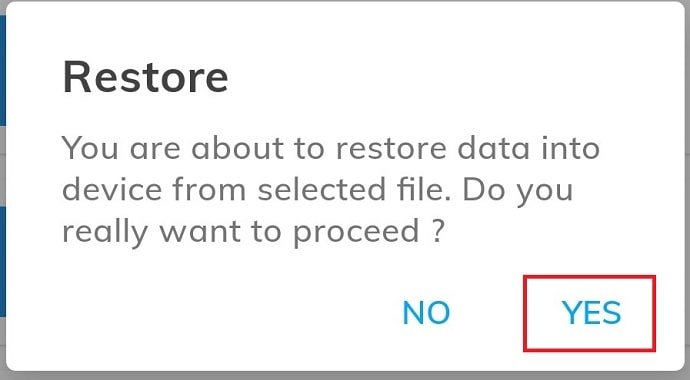 confirm the restore