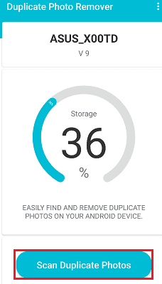 scan duplicate photos option