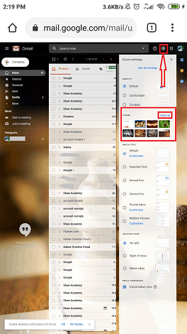 select view all option from themes section.