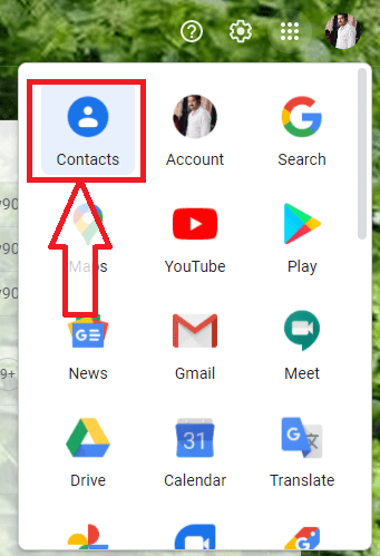 select contacts options