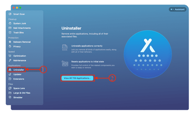 Uninstall option in CleanMyMac X