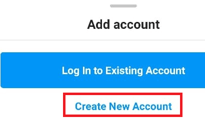 click on create new account