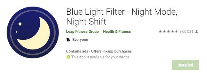 Blue light Filter Android Application